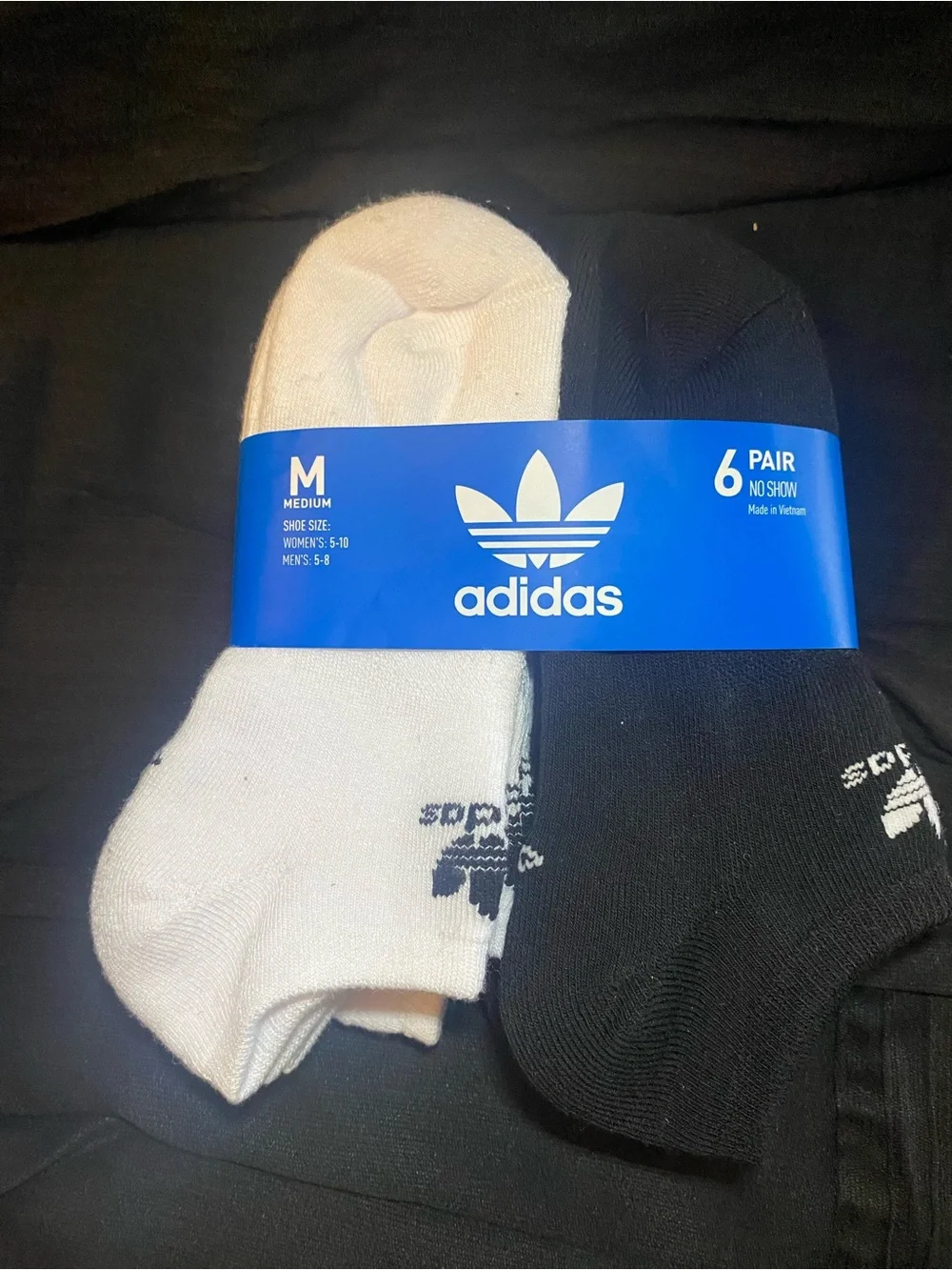 adidas Men's No-Show Socks - Black & White, 6 Pack